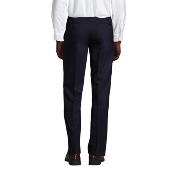 NWT LANDS' END COMFORT FIRST YEAR'ROUNDER WOOL DRESS PANTS TRUE NAVY 31 - Picture 2 of 5